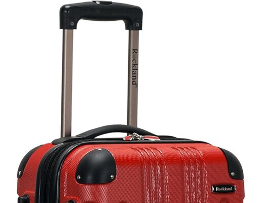 Rockland London Hardside Spinner Wheel Luggage, Red, Carry-On 20-Inch