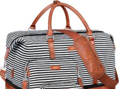 IBFUN Weekender Bags for Women, 21″ Weekender Travel Bag, Travel Duffle Bag with Shoe Compartment Carry on Overnight Duffel Bag for Weekend Travel Business Trip, 3PCS