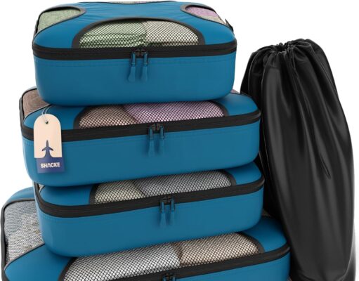 5 Set/8 Set Packing Cubes – Travel Organizers with Laundry Bag