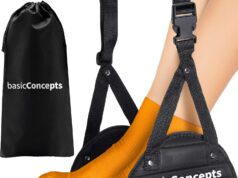 Airplane Foot Hammock (Memory Foam), Perfect Airplane Footrest to Relax Your Feet | Foot Hammock for Airplane Travel Accessories, Desk Foot Hammock, Travel Foot Rest, Comfy Foot Hanger Airplane