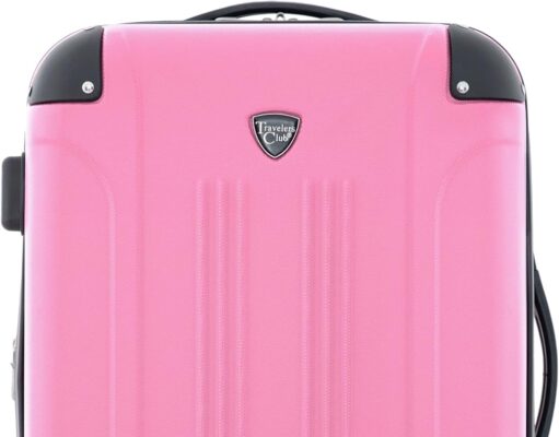 Travelers Club Chicago Hardside Expandable Spinner Luggages, Hot Pink, 20″ Carry-On, HS-20720-EX-690N