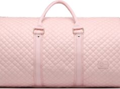 Convertible Carry on Garment Bag for Women,Leather Garment Bags for Travel with Shoe Pouch 2 in 1 Hanging Suitcase Suit Bag for Women Travel Bags for Women Duffle Bag Garment Bag Gifts for Women Pink