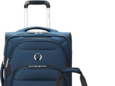 DELSEY PARIS Sky Max 2.0 Softside Expandable Luggage with Spinner Wheels, Blue, 2-Piece Set (21/Duffle)