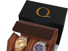 Napa Leather Watch Rolls for Men – Hexagon Watch Roll Travel Case for Watches – Storage Organizer Genuine Leather with Velvet Interior Display