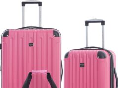 Travelers Club Midtown Hardside Luggage Travel, Bubble Gum, 4-Piece Set