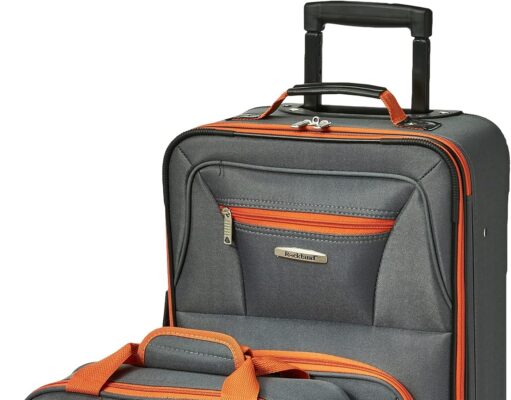 Rockland Fashion Expandable Softside Upright Luggage Set, Charcoal, 2-Piece (14/19)