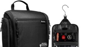 Travel Toiletry Bag for Men and Women – Large Hanging Toiletry Organizer – Waterproof Hygiene Bag with Metal XXL Swivel Hook, with YKK Zippers and 19 Compartments for Toiletries, Makeup, Cosmetics