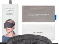 Ostrichpillow Hot & Cold Eye Mask – Clay Beads Hot Cold and Compression Therapy for Dark Circles, Eye Bags, Dry Eyes, Headaches, Migraines – Velcro Closure 2 Protective Bags Included