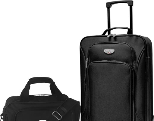 Travelers Club Euro Carry-On Luggage, Black, 3-Piece Set