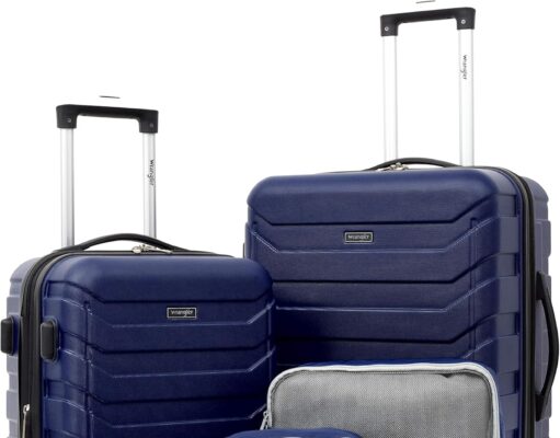 Wrangler Elysium Luggage & Packing Cubes, Blue, 4 Piece Set