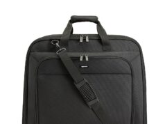 Amazon Basics Premium Travel Garment Bag with Shoulder Strap for Suits and Dresses, Trifold, 21.1 inch, Black, Solid