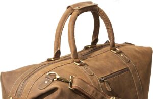Viosi Buffalo Leather Duffle Bags For Men/Women, 21 inch Genuine Leather Travel Duffel Bag | Oversized Weekend Luggage | Sports Gym Overnight Carry-On Bag | Great Gift Idea (21″ Rustic Hunter)