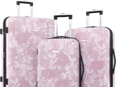 Travelers Club Bella Caronia Deluxe 20″, 7 Luggage & Travel Accessories, Selva, 3 Piece Set