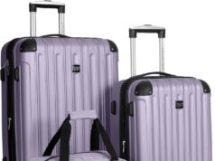 Travelers Club Midtown Hardside Luggage Travel, Lilac, 4-Piece Set