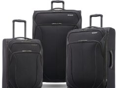 American Tourister 4 KIX 2.0 Softside Expandable Luggage with Spinners, Black, 3PC (CO/MED/LG)