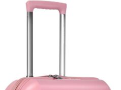 Traveler’s Choice Pagosa Indestructible Hardshell Expandable Spinner Luggage, Pink, Carry-on