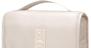 Large Capacity Toiletry Bag Travel Bag with Hanging Hook for Men and Women Waterproof Travel Cosmetic Bag Bathroom Storage Bag for Brushes Set, Full-Sized Shampoo,Accessories(Beige)