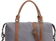 BLUBOON Travel Tote Bags with Zipper Ladies Canvas Bag Weekender Overnight Bag for Women Carry on Duffel Bag Trolley Sleeve