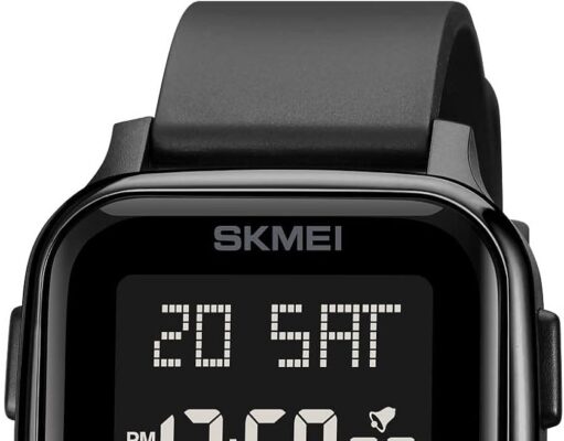 Gosasa Classic Square Face Unisex Women’s Men’s Digital Multifunction Outdoor Casual Watch Countdown 50M Waterproof Led Light Wristwatch