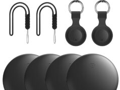 Air Tracker Tags,Luggage Tracker Key Finder Item Locator Works with Apple Find My (iOS only),Track Your Keys, Wallet, Suitcase,Bicycle,IP67 Waterproof,with Case w. Keychain (4 – Pack)