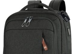 KROSER Laptop Backpack Large Computer Backpack Fits up to 17.3 Inch Laptop with USB Charging Port Water-Repellent Travel Backpack Casual Daypack for Business/College/Women/Men-Charcoal Black