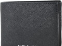 Michael Kors Men’s Harrison Saffiano Leather Billfold Wallet with Passcase No Box Included (Black)