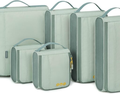 BAGSMART Keep Shape Packing Cubes for Travel, 6 Set Travel Cubes for Packing, Lightweight Suitcase Organizer Bags Set for Travel Essentials
