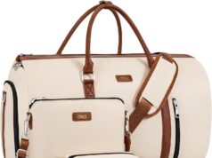 Convertible Garment Duffel Bag for Travel – Carry On Garment Bags With Toiletry Bag Large Weekender Bag for Men Women 2 in 1 Hanging Suitcase Suit Travel Duffel Overnight Bags 4pcs Set