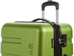 SwissGear 7366 Hardside Expandable Luggage with Spinner Wheels, Green, Checked-Medium 23-Inch