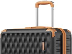 Melalenia 28 Inch Luggage, Hard Shell ABS Suitcase with TSA Lock with Spinner Wheel, Lightweight Checked Large Luggage, Black