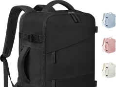 Travel Backpack for Men Women, Carry On Backpack Airlines Approved Personal Item Travel Computer Bag Waterproof Laptop Backpack Business Weekender Overnight Fits15.6Inch Laptop, Black