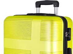 LUMINATERYLuggage Suitcase ABS with Spinner Wheels, Hardshell Lightweight Carry-On with TSA Lock, 20 Inch, 24 Inch, 28 Inch (Yellow, L(28 Inch))