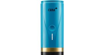CERA+ Portable Espresso Machine, Self-Heating Electric Coffee Maker, 20 Bar Pressure Compatible with NS Pods & Ground Coffee for Travel, Camping, Office, Home(Blue)