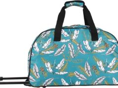 Lucas Designer Carry On Luggage Collection – Lightweight Pattern 22 Inch Duffel Bag- Weekender Overnight Business Travel Suitcase with 2- Rolling Wheels (SEA FORM) (SPIRIT)