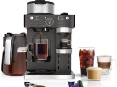 Ninja Espresso & Coffee Maker & Barista System, 3 Espresso Brew Styles, Single-Serve Coffee & Nespresso Capsule Compatible, Built-in Frother, Espresso, Cappuccino & Latte Maker, Black, CFN601