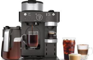 Ninja Espresso & Coffee Maker & Barista System, 3 Espresso Brew Styles, Single-Serve Coffee & Nespresso Capsule Compatible, Built-in Frother, Espresso, Cappuccino & Latte Maker, Black, CFN601