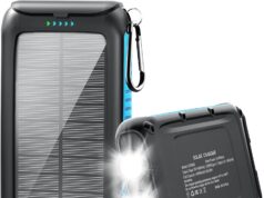 Solar-Charger-Power-Bank-49800mAh Portable Solar Phone Charger with LED Flashlight/15W Fast Charge USB C Waterproof External Backup Battery Pack for All Cell Phones & Electronic Devices