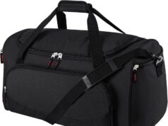 55L Sports Duffle Bags Large Gym Duffel Bag Workout Bag for Men – Black