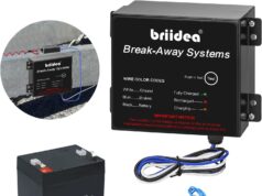 briidea Trailer Brakeaway Kit, Trailer Brakes Breakaway Kit with 12V 5AH Battery and Charger, LED Indicator, All Metal Waterproof Enclosure, Designed for Safe Towing, Ensure Your Driving Safety