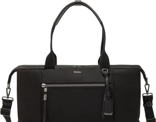 TUMI – Voyageur Contine Weekender – Travel Weekend Bag for Women – Holds Up to 14″ Laptop – Multiple Compartment & Pockets – Black & Gunmetal Hardware