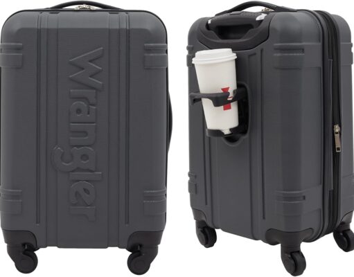 Wrangler Astral Hardside Luggage, Dark Shadow, 20-Inch Carry-On