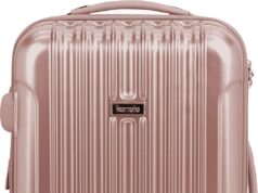 kensie Women’s Alma Hardside Spinner Luggage, Rose Gold, Carry-On 20-Inch