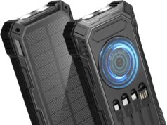 Solar Charger 49800mAh Power Bank – Wireless Portable Phone Charger with 4 Built-in Cable,22.5W Fast Charging Battery Pack USB C in/Output for All Cell Phone iPhone,Galaxy,Android,Etc(Black)