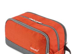 Gonex Travel Toiletry Bag Nylon, Dopp Kit Shaving Bag Toiletry Organizer Orange