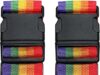 2 Pack Suitcase Belts, Adjustable Luggage Straps, Bright Colors Travel Packing Straps with Quick Release Buckle (Rainbow)