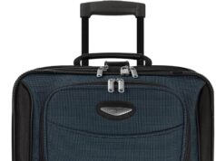 Travel Select Amsterdam Expandable Rolling Upright Luggage, Navy, Checked-Medium 25-Inch