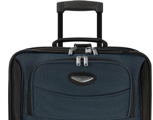 Travel Select Amsterdam Expandable Rolling Upright Luggage, Navy, Checked-Medium 25-Inch