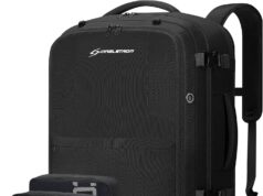 Maelstrom 40-50L Carry on Backpack,Travel Backpack for Men Women,17.3 Inch TSA Flight Approved Laptop Backpack with Hidden Shoe Bag, Expandable Large Computer Business Suitcase Backpacks-Black