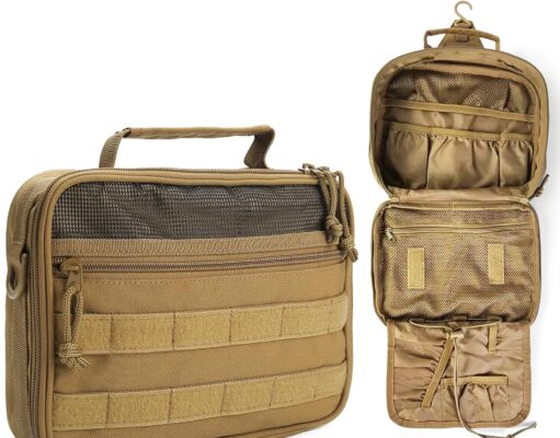 SMONT Tactical Toiletry Bag for Men, 9.5″ Hanging Dopp Kit Shaving Hygiene Bag for Traveling Bathroom