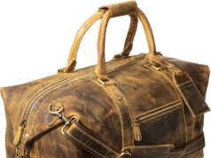 Viosi Buffalo Leather Duffle Bags For Men/Women, 21 inch Genuine Leather Travel Duffel Bag | Oversized Weekend Luggage | Sports Gym Overnight Carry-On Bag | Great Gift Idea (21″ Antique Hunter)